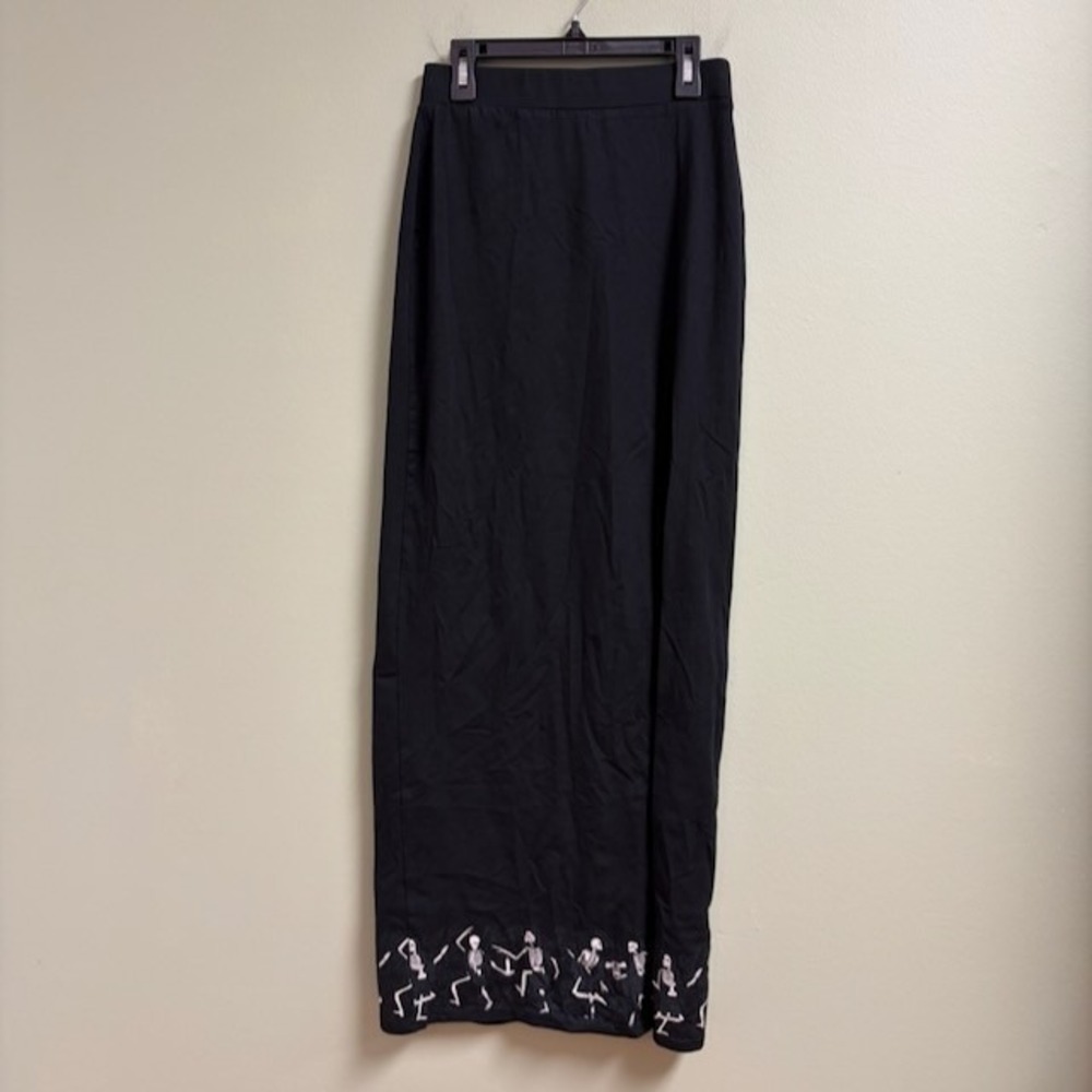 Killstar La Danse Macabre Midi Skirt Dancing Skeletons Black Goth XS Halloween